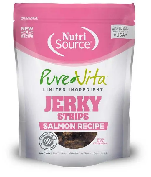 4 oz. Nutrisource Pure  Salmon Jerky - Treat